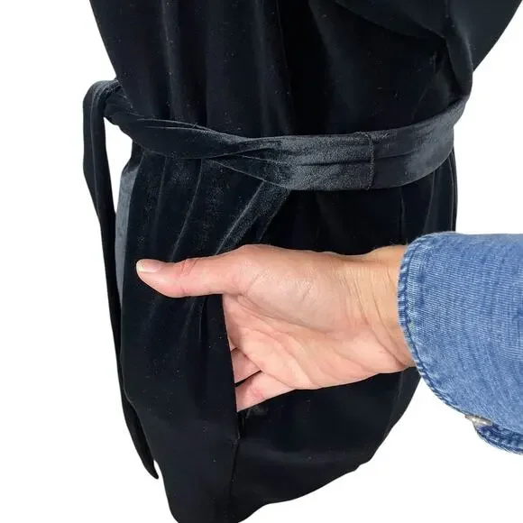 J.Jill Wearever Collection Velvet One Button Belted Blazer Black Women's Sm NEW - Picture 7 of 14